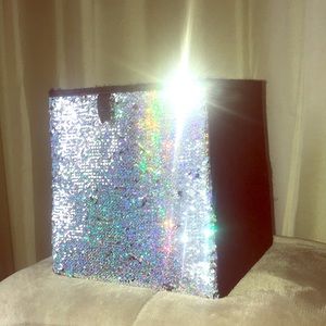 Back to school flipping sequins storage box